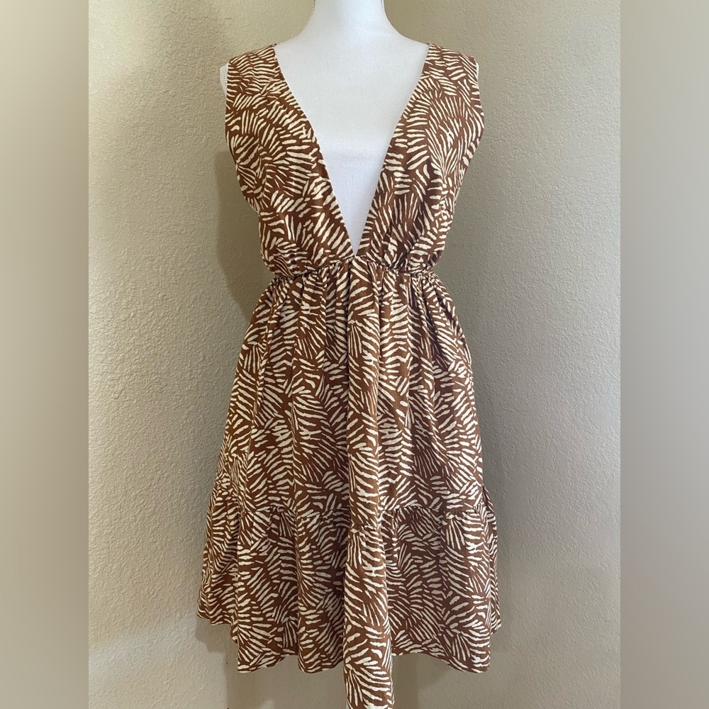 House of Harlow 1960 Printed Linen Blend Mini Dress